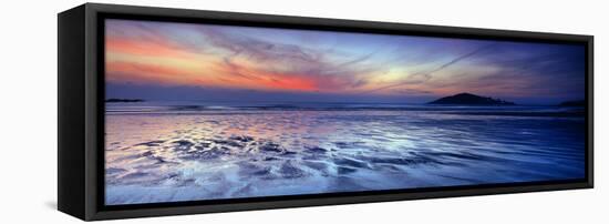 Seascape at Dusk, Bantham Beach, South Devon, Devon, England-null-Framed Premier Image Canvas