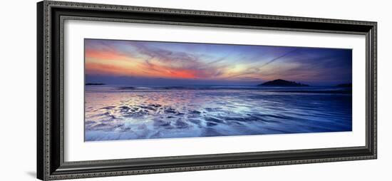 Seascape at Dusk, Bantham Beach, South Devon, Devon, England-null-Framed Photographic Print