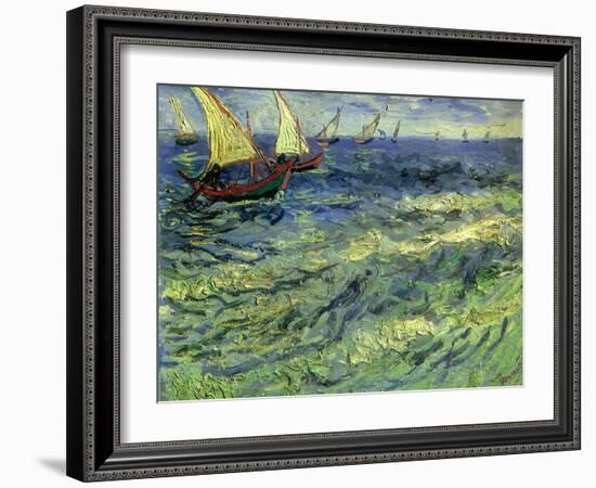 Seascape at Saintes-Maries, 1888-Vincent van Gogh-Framed Giclee Print