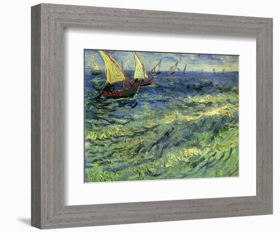 Seascape at Saintes-Maries, 1888-Vincent van Gogh-Framed Giclee Print