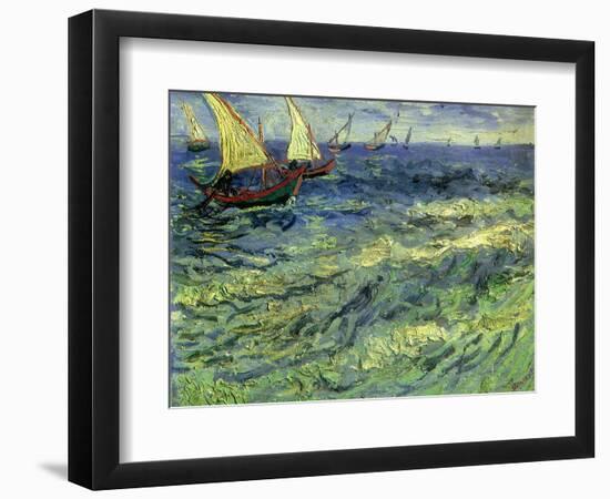 Seascape at Saintes-Maries, 1888-Vincent van Gogh-Framed Giclee Print