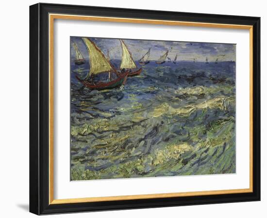 Seascape at Saintes-Maries, 1888-Vincent van Gogh-Framed Giclee Print