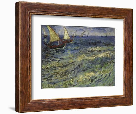 Seascape at Saintes-Maries, 1888-Vincent van Gogh-Framed Giclee Print