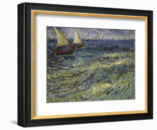 Seascape at Saintes-Maries, 1888-Vincent van Gogh-Framed Giclee Print