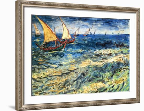 Seascape at Saintes-Maries, c.1888-Vincent van Gogh-Framed Art Print