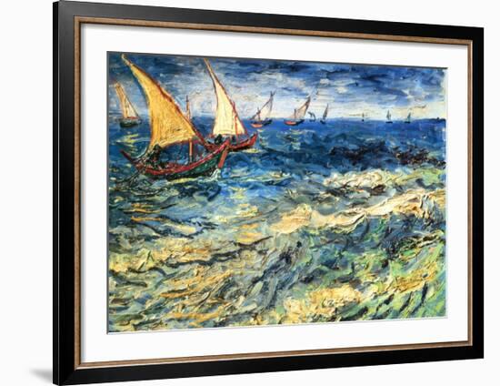 Seascape at Saintes-Maries, c.1888-Vincent van Gogh-Framed Art Print