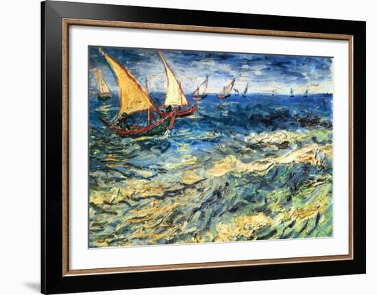 Seascape at Saintes-Maries, c.1888-Vincent van Gogh-Framed Art Print