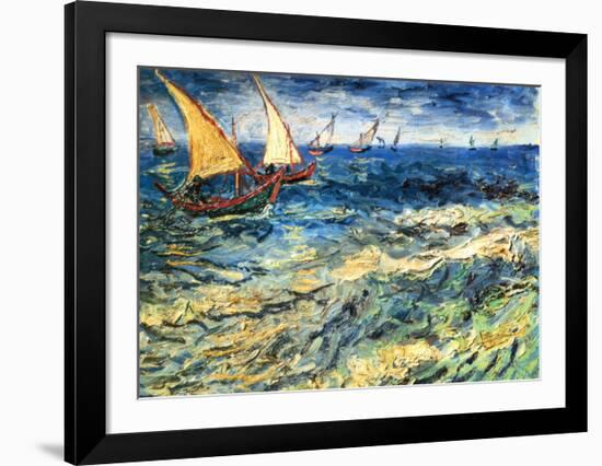 Seascape at Saintes-Maries, c.1888-Vincent van Gogh-Framed Art Print