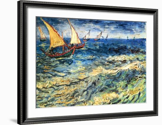 Seascape at Saintes-Maries, c.1888-Vincent van Gogh-Framed Art Print