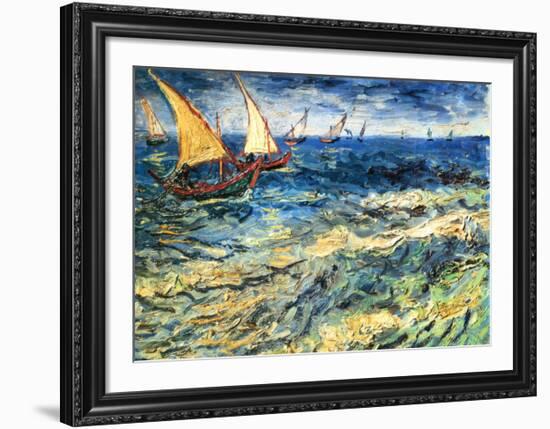 Seascape at Saintes-Maries, c.1888-Vincent van Gogh-Framed Art Print