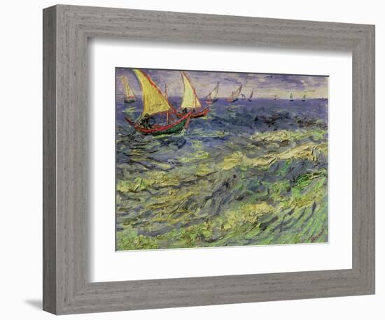 Seascape at Saintes-Maries, c.1888-Vincent van Gogh-Framed Giclee Print