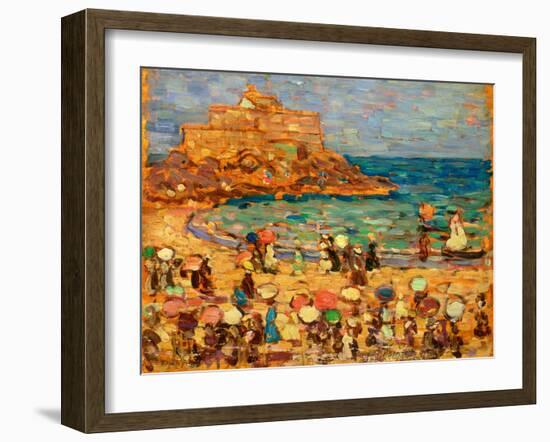 Seascape at St. Malo (Oil on Panel)-Maurice Brazil Prendergast-Framed Giclee Print