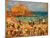 Seascape at St. Malo (Oil on Panel)-Maurice Brazil Prendergast-Mounted Giclee Print
