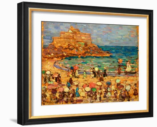 Seascape at St. Malo (Oil on Panel)-Maurice Brazil Prendergast-Framed Giclee Print
