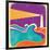 Seascape Horizon With Lighthouse On Grunge Paper Texture-GeraKTV-Framed Art Print