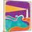 Seascape Horizon With Lighthouse On Grunge Paper Texture-GeraKTV-Mounted Premium Giclee Print