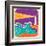 Seascape Horizon With Lighthouse On Grunge Paper Texture-GeraKTV-Framed Art Print