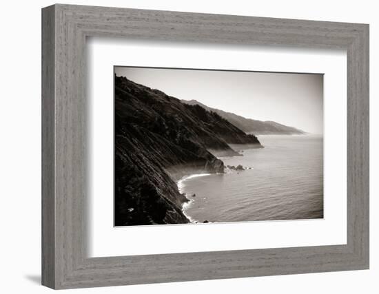 Seascape in Big Sur in California in Black and White.-Songquan Deng-Framed Photographic Print