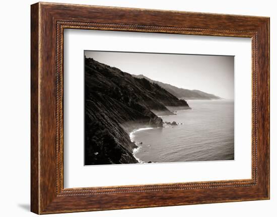 Seascape in Big Sur in California in Black and White.-Songquan Deng-Framed Photographic Print