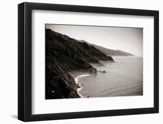 Seascape in Big Sur in California in Black and White.-Songquan Deng-Framed Photographic Print