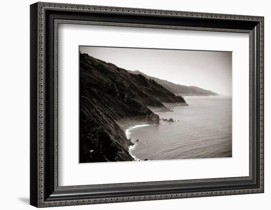 Seascape in Big Sur in California in Black and White.-Songquan Deng-Framed Photographic Print