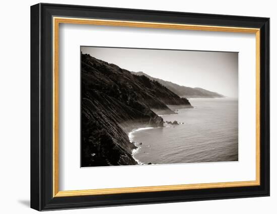 Seascape in Big Sur in California in Black and White.-Songquan Deng-Framed Photographic Print