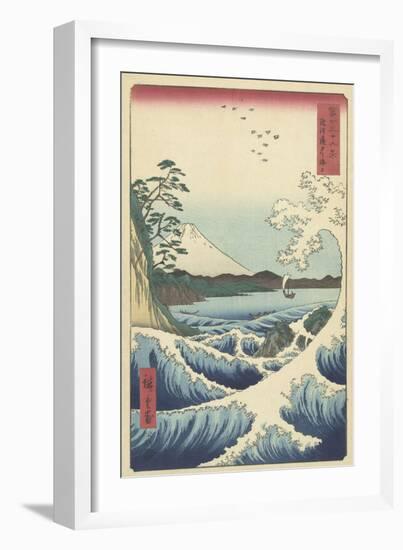 Seascape in Suruga, 1858-Ando or Utagawa Hiroshige-Framed Giclee Print