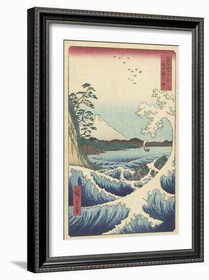 Seascape in Suruga, 1858-Ando or Utagawa Hiroshige-Framed Giclee Print