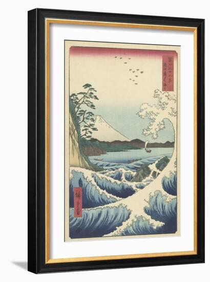 Seascape in Suruga, 1858-Ando or Utagawa Hiroshige-Framed Giclee Print