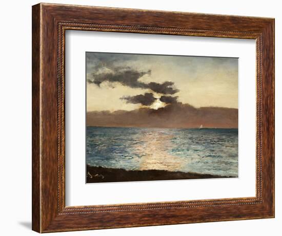 Seascape, Le Tréport, C.1880-89 (Oil on Panel)-Alfred Emile Stevens-Framed Giclee Print