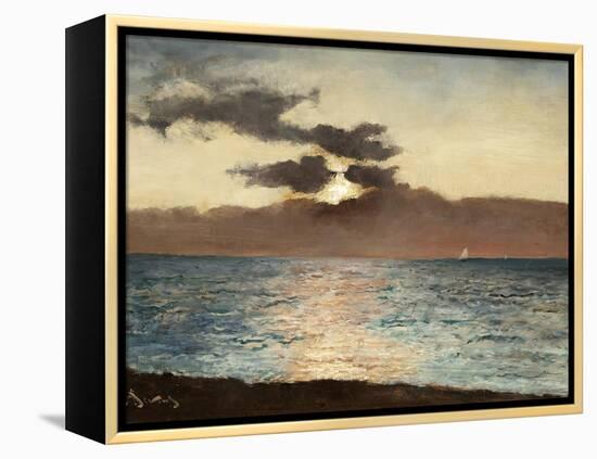 Seascape, Le Tréport, C.1880-89 (Oil on Panel)-Alfred Emile Stevens-Framed Premier Image Canvas