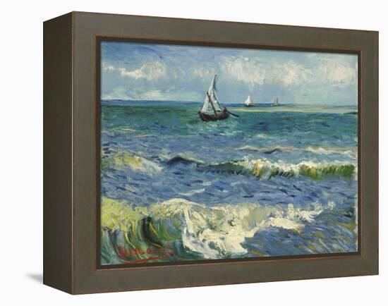 Seascape near Les Saintes-Maries-de-la-Mer. Arles, June 1888-Vincent van Gogh-Framed Premier Image Canvas