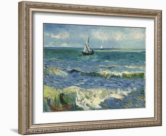 Seascape near Les Saintes-Maries-de-la-Mer. Arles, June 1888-Vincent van Gogh-Framed Giclee Print