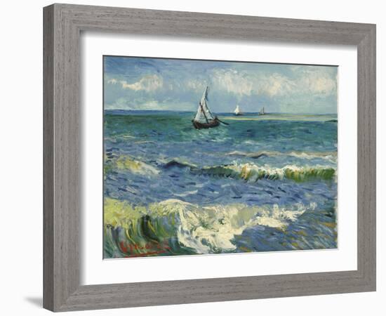 Seascape near Les Saintes-Maries-de-la-Mer. Arles, June 1888-Vincent van Gogh-Framed Giclee Print