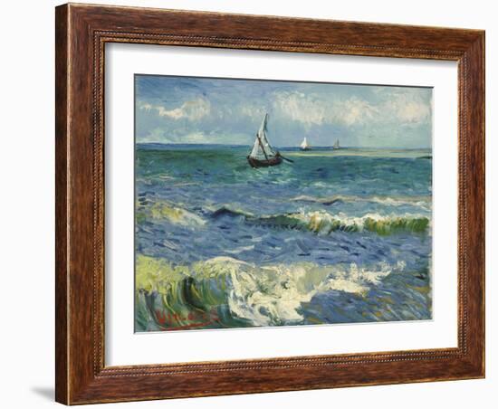 Seascape near Les Saintes-Maries-de-la-Mer. Arles, June 1888-Vincent van Gogh-Framed Giclee Print