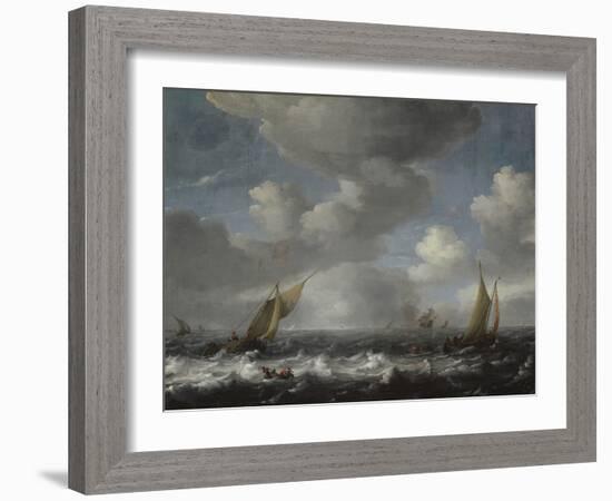 Seascape (Oil on Canvas)-Hendrick van de Sande Bakhuyzen-Framed Giclee Print