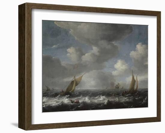 Seascape (Oil on Canvas)-Hendrick van de Sande Bakhuyzen-Framed Giclee Print