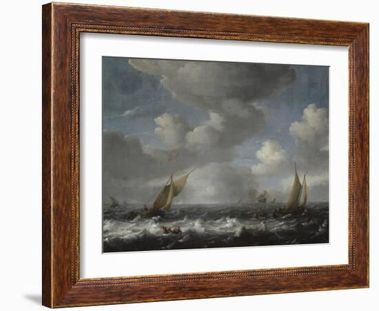 Seascape (Oil on Canvas)-Hendrick van de Sande Bakhuyzen-Framed Giclee Print