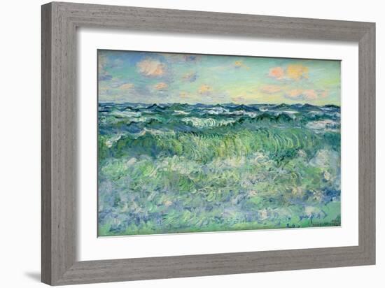 Seascape, Pourville, 1881 (Oil on Canvas)-Claude Monet-Framed Giclee Print