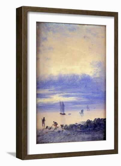 Seascape, Saint-Malo Beach-Auguste Herst-Framed Premium Giclee Print