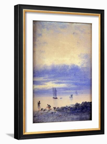 Seascape, Saint-Malo Beach-Auguste Herst-Framed Giclee Print