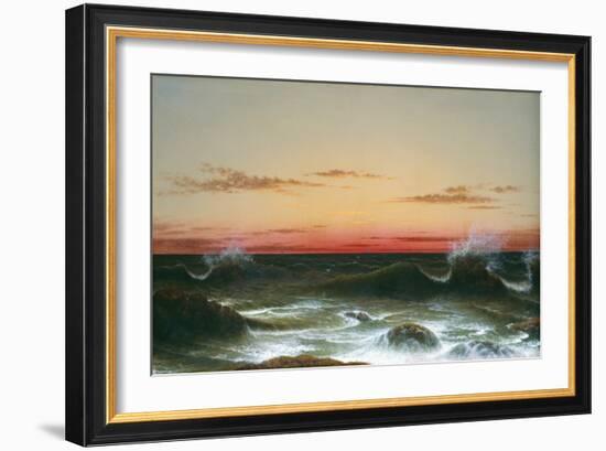 Seascape: Sunset, 1861 (Oil on Canvas)-Martin Johnson Heade-Framed Giclee Print