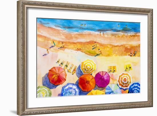 Seascape Top View Colorful of Lovers-Painterstock-Framed Art Print