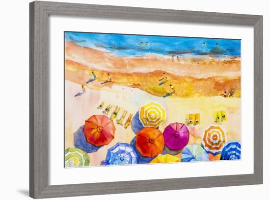 Seascape Top View Colorful of Lovers-Painterstock-Framed Art Print