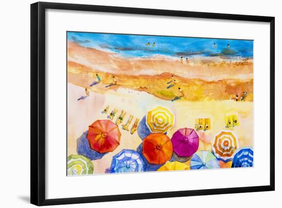 Seascape Top View Colorful of Lovers-Painterstock-Framed Art Print