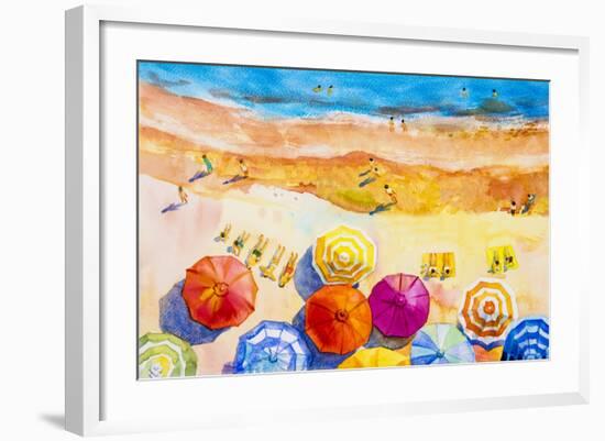 Seascape Top View Colorful of Lovers-Painterstock-Framed Art Print