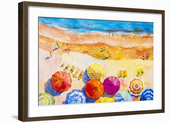 Seascape Top View Colorful of Lovers-Painterstock-Framed Art Print