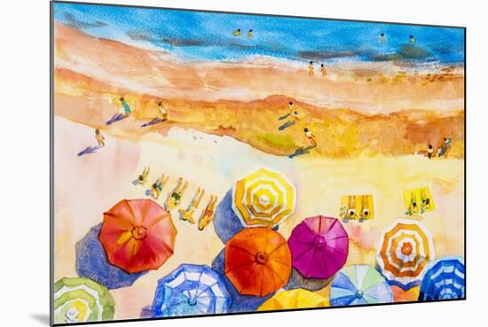 Seascape Top View Colorful of Lovers-Painterstock-Mounted Premium Giclee Print