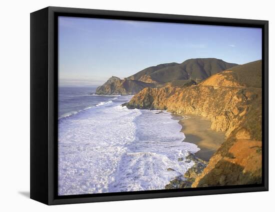 Seascape with Cliffs, San Mateo County, CA-Shmuel Thaler-Framed Premier Image Canvas