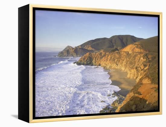 Seascape with Cliffs, San Mateo County, CA-Shmuel Thaler-Framed Premier Image Canvas